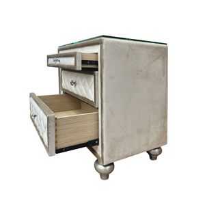 Comodino Lucienne in Velluto Beige - Product Image 3