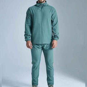 Men's Lightweight Hooded Tracksuit 2 Piece Set Zip Up Windbreaker <b>Jacket</b> and Jogger Pants Casual Outdoor Sportswear Outfit - Product Image 1