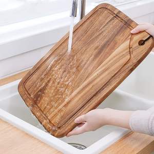 Tabla de cortar rectangular de bambú con orificio para colgar, tabla de cocina para cortar verduras, carne, pan y preparar alimentos. - Product Image 3