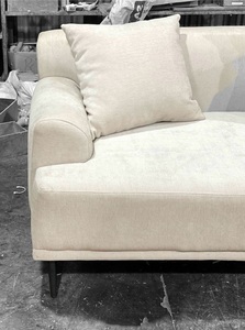 Modern Natural Wood Couch 2 Seater 220x85cm <b>Foam</b> Fabric <b>Sofa</b> Minimalist Vietnam Design - Product Image 3