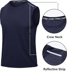 Factory Cheap Custom Logo Muscle Fit Breathable Embroidery Men's Tank <b>Tops</b> Sleeveless Workout Polyester/Cotton Gym Tank <b>Top</b> - Product Image 3
