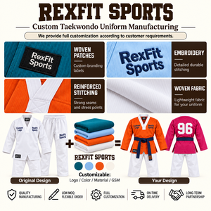 Uniforme de Taekwondo para Adultos, Cuello en V, Corte Holgado, Pantalones con Cinturón, para Prácticas en Academia, Superventas - Product Image 4
