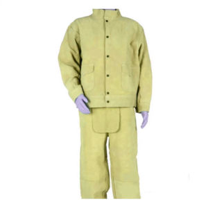 Combinaison de soudage en cuir, veste et pantalon de soudage en cuir de vachette résistant à la chaleur, manches longues, pour la sécurité au travail - Product Image 3