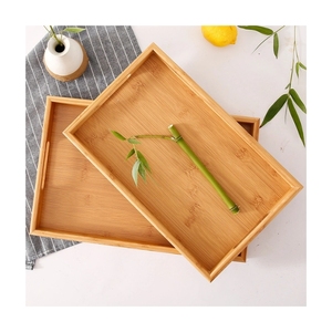 TOPGRADE Wooden Tray For Unique Geometric Texture Tableware And Industrial Food Catering Service Units Wholesale Cargo - Product Image 2