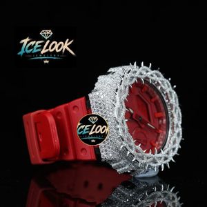 For Look Quartz Watch Crystal Bezel Stainless Steel 18mm <b>Red</b> Strap Analog Wrist Rhinestone Dial Fashion Jewelry Style for Kids - Product Image 2