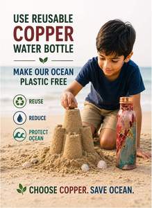 Copper Water Bottle <b>Butterfly</b> Wing Artwork Leakproof Reusable Ayurvedic Drinking Bottle Metal Drinkware Travel Gift - Product Image 3