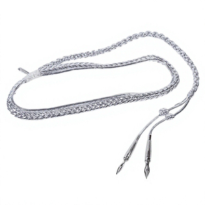 Aiguillette Profesional Personalizada de Doble Cordón Metálico Trenzado y Recubierto con Hilo Dorado y Puntas Dobles para Uso en Prendas y Uniformes - Product Image 2