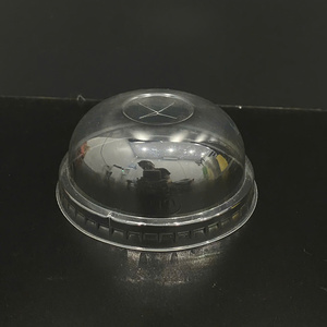 Tapas de plástico PET PP desechables ecológicas de bajo precio de fábrica, diámetro 90/93/95/120 mm, tapas planas tipo domo para vasos de plástico, transparentes - Product Image 3