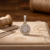 Collier pendentif rond en diamant Halo, pendentif double cercle, bijoux fins de luxe, cadeau pour femmes