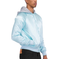 Veste universitaire en satin avec broderie universitaire, vente en gros, personnalisable, pour hommes, style baseball, vintage, satinée, pour le basketball