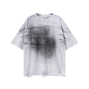 T-shirt pour homme en tissu respirant, léger et délavé à l'acide, nouveau modèle élégant. - Product Image 1