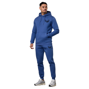 <b>Mens</b> <b>Navy</b> Fleece Hooded Tracksuit Casual Athletic Gymwear <b>Jogger</b> Set Streetwear Winter Fashion Sports Activewear Hoodie - Product Image 1