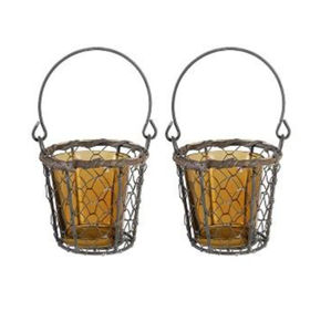 Porte-bougie en métal et verre de style vintage, en forme de cœur, pour bougies chauffe-plat, finition noire, pour la maison et la décoration de Noël - Product Image 2
