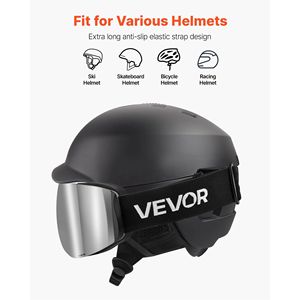 Men and Women's Frameless OTG <b>Ski</b> Goggles Silver Mirror Spherical Lens with Revo Coating TPU V-Frame Anti-Fog Snow Helmet - Product Image 6
