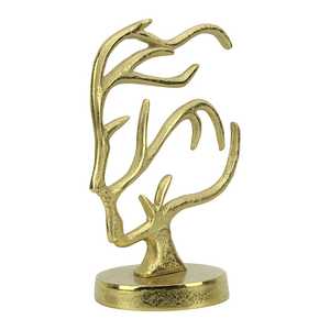 Golden Aluminium 28cm H X 14cm W X 21cm L Antler Sculpture Artistic Tabletop <b>Decor</b> Handmade Modern Eco-Friendly Living Room - Product Image 1
