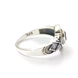 Bague élégante en améthyste taille marquise avec argent 925, unisexe, à porter au quotidien et pour toutes les occasions, idéale pour les cadeaux - Product Image 3