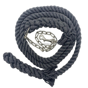 Cuerda de algodón hecha a mano para caballos con cadena de acero inoxidable y longitud personalizada - Product Image 5