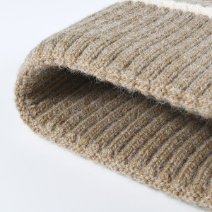 Unisex Beanie <b>Hat</b> 100% Acrylic Ribbed Knit Solid Color Contrast <b>Band</b> Casual Winter Cap for Adults 56-58CM - Product Image 2