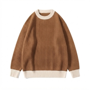 Mens Knitted <b>Pullover</b> <b>Sweater</b> Crew Neck Long Sleeve Solid Color Autumn Wear 100% Acrylic Regular Fit - Product Image 3