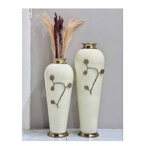 Jarrón de aluminio con textura martillada de alta calidad, florero de mesa moderno, florero de Metal decorativo para el hogar, oficina, decoración para sala de estar - Product Image 2