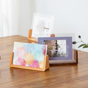High Definition U Shape <b>Black</b> Walnut Wooden Acrylic Picture <b>Frame</b> 15.2*10.7cm Wood Acrylic <b>Photo</b> <b>Frame</b> for Family - Product Image 2