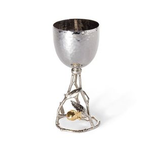 Gobelet en acier inoxydable martelé fait main de luxe, coupe à vin, verrerie, décoration d'intérieur, vaisselle de mariage, cadeau - Product Image 1