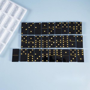 Jeu de société de loisirs : Ensemble de dominos en résine brillante personnalisés, tuiles de dominos en résine à points, double six, emballage personnalisé, jeu de hasard - Product Image 4