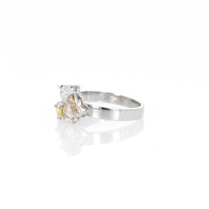 Anillo de Diamantes con Corte Corazón y Halo de Moissanita para Mujer, Plata 925 con Baño de Oro, para Propuesta de Matrimonio, Regalo para Novia - Product Image 3