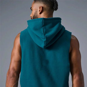 Sudaderas con Capucha sin Mangas para Hombre, Sólidas, para Gimnasio, Deportivas, Elásticas, Cómodas, de Forro Polar, para Fitness, Culturismo - Product Image 5