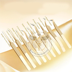 Pince à épiler en acier inoxydable pour extensions de cils et pince à angle de 90 degrés pour cils volume russe avec logo personnalisé – Outil de beauté - Product Image 6