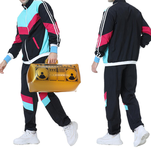Conjunto Deportivo Color Block para Hombre, Chaqueta Cortavientos y Pantalones, Dos Piezas, Transpirable, Tejido de Poliéster, Ropa de Primavera - Product Image 2