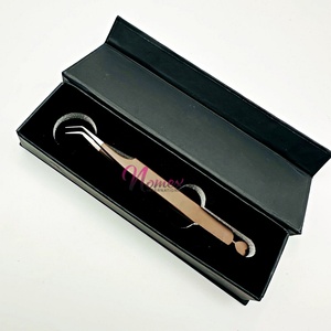 แหนบคีบขนตาสแตนเลส45องศาเคลือบผงช็อกโกแลตพร้อมโลโก้ตามสั่ง - Product Image 4