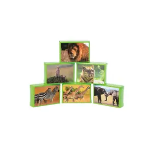 儿童拼图礼品套装彩色动物造型拼图趣味教育艺术玩具创意野生动物拼图