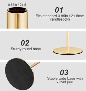 Natural Gold Taper Candle Holders Candlestick Stand Decor Candle Stick for <b>Table</b> or Mantel Centrepiece Wedding and Dinning - Product Image 5
