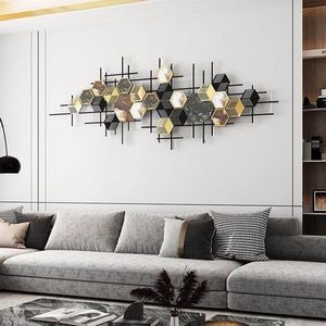 Stylish Metal Wall <b>Art</b> Contemporary Design Decorative Wall Hanging For Home Office Interior Accent - Product Image 5