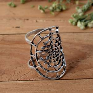 Anillo de Plata de Ley 925 Hecho a Mano para Artritis, Mandala Sri Yantra, Soporte Completo para Dedos PIP SIP - Product Image 6