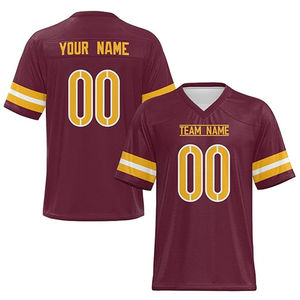 Camiseta de Fútbol Americano Personalizada para Hombre, Cuello en V, Manga Corta, Impresión Sublimada, Transpirable, Poliéster, Nombre y Número del Equipo - Product Image 4