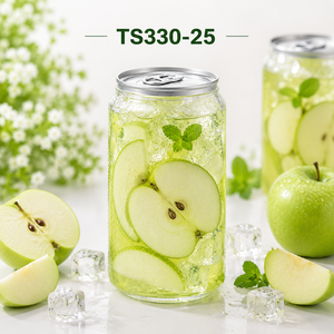 330ml <b>PET</b> Beverage Can TS330-25 Food Grade Plastic Bottle with 202 EOE Lid for Soft Drink Packaging - Product Image 4