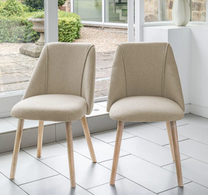 Ensemble de table à manger moderne en teck massif avec chaises rembourrées et design à base croisée pour salle à manger, maison, villa, restaurant - Product Image 2