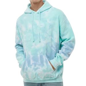 เสื้อฮู้ดดี้ผ้าฟลีซโอเวอร์ไซส์ลายมัดย้อมแบบทำเก่า สไตล์ซันเฟด ดีไซน์ใหม่ ผลิตจากผ้าฝ้าย 100% ชุดฤดูหนาว 2 ชิ้น สั่งทำได้ - Product Image 1