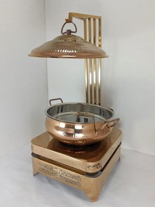 Luxury Gold Plated Metal Food Warmer Buffet Server With Lid Vintage Design Dishwasher Safe For Wedding Events - Product Image 4