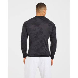 Camiseta Deportiva Casual de Manga Larga para Hombre, con Estampado de Camuflaje, Cuello Redondo, de Secado Rápido, Tejido de Poliéster - Product Image 2
