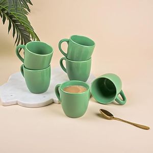Vibrant Green Ceramic <b>Tea</b> Cup Set of 2 - Product Image 1