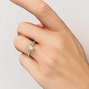 Nuevo Anillo de Compromiso Ovalado de Oro Sólido de 14K con Diamantes Cultivados en Laboratorio, Anillo Delicado para Regalo de Aniversario para Mujer, 2026 - Product Image 4