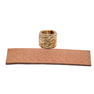 Belt Embossing <b>Roller</b> for Leather Belts & Straps | Premium Brass Celtic Knot Pattern Wheel | Professional Leathercraft Tool - Product Image 1
