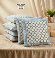 Housse de coussin carrée imprimée à la main, motif floral, en coton, 24x24 pouces, lavable, fermeture éclair, personnalisable pour la maison et l'hôtellerie