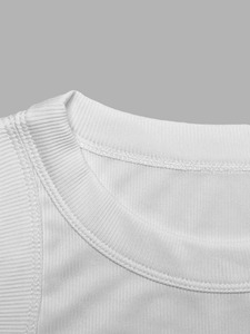 Women's White O-Neck Knitted Tank <b>Top</b> Casual Solid Color Breathable Sleeveless <b>Top</b> - Product Image 3