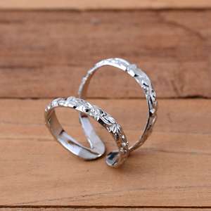 SHYAM JEWELRS Handmade 925 Sterling <b>Silver</b> Luxury Floral Scroll Arthritis Splint <b>Ring</b>-<b>Adjustable</b> Double Band Joint Support - Product Image 4