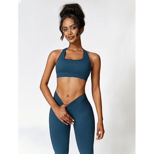 Ensemble de yoga pour femme : Soutien-gorge de sport LED tendance et Legging sculptant taille haute en Nylon Spandex - Product Image 2