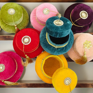 Velvet <b>Party</b> <b>Boxes</b> for dry fruits, sweets, jewelry and premium gifting matkis luxury gift traditional look gifts for guests - Product Image 2